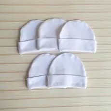 Kit com 30/40/50 toucas para personalizar, branca, 100%algodão