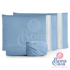 Kit Jogo De Lençol King 3 Peças Tira Malha 100% Algodão Com Elástico