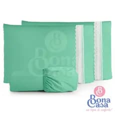 Kit Jogo De Lençol Casal 3 Peças 100% Algodão Com Elástico com fronhas