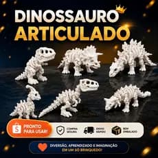 Dinossauro Articulado Esqueleto 3D Flexível Infantil Decorativo Brinquedos Realista Coleção Crianças