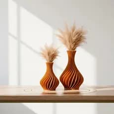 Vaso Decorativo 3D Moderno – Kit 2 Vasos Minimalistas para Sala Estante e Decoração