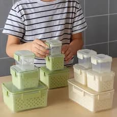 Kit 5 Potes Plástico Tampa Hermética Alimentos Mantimentos Cozinha Conserva Freezer Geladeira