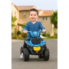 Quadriciclo Elétrico Infantil 6V Azul, Moto com Bateria Recarregável para Passeio e Brinquedo