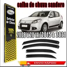 Calha de Chuva Defletor Renault Sandero 2008 a 2013/2015 a 2021