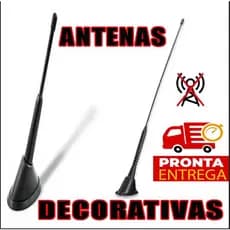 Antena Automotiva Haste Decorativa Universal Preta ABS