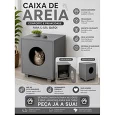 caixa de areia para gato sanitário para gato em mdf
