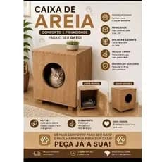 caixa de areia sanitário para gato em mdf