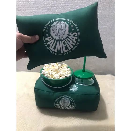 Kit Almofada Porta Pipoca + Mini Almofada Palmeiras