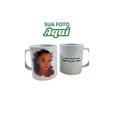 Caneca Xícara Porcelana  Personalizada sublimada com caixa de MDF