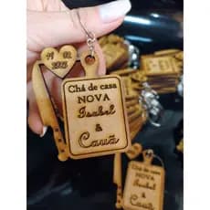 Chaveiro MDF personalizado chá de casa nova 15 unidades