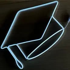 Placa Capelo de neon branco frio 45 cm