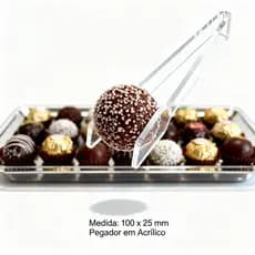 Pegador de Doces em Acrílico 100x25 mm – Kit com 3 | Ideal para Brigadeiro e Festas