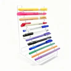Porta Canetas em Acrílico Transparente – Suporte Organizador para Mesa | 12 Canetas