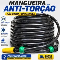 Mangueira de Jardim Anti-Dobras Preta com Esguicho Regulável + Conectores | Mangueira Não Dobra