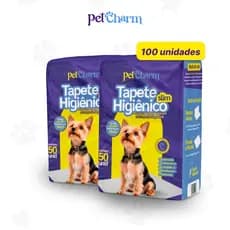 Kit Tapete Higiênico PetCharm Slim até 100 unidades -Tamanho 50cm x 60cm Para Cachorros