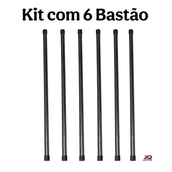 Bastão 6 Unidades Para Alongamento Ioga Pilates Em Pvc  1 metro - Sem Carga