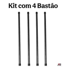 Bastão 4 Unidades Para Alongamento Ioga Pilates Em Pvc  1 metro - Sem Carga