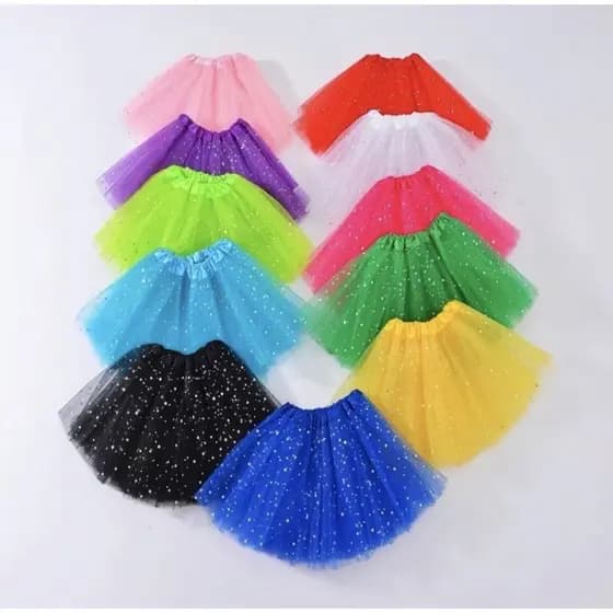 Saia de Tule INFANTIL com glitter/ fantasia / bailarina / festa/ carnaval
