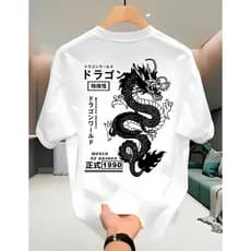 Camiseta Streetwear "DRAGÃO JAPONÊS" Estampada Camisa 100% Algodão Premium  T-shirt Lançamento