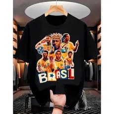 Camiseta "BRASIL LENDAS" Streetwear Brasil Camisa 100% Algodão Copa Futebol Unissex T-shirt Hexa