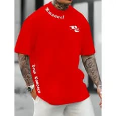 Camiseta Streetwear Unissex Emanuel Deus Conosco 100% Algodão Letra Estampada Frontal Lançamento