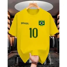 Camiseta Lançamento "BRASIL CAMISA 10" Streetwear Camisa 100% Algodão Premium Unissex T-shirt