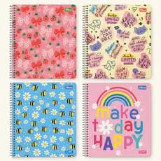 Caderno Espiral Universitário 1 Matéria Feminino 80 Folhas