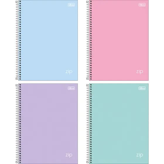 Caderno Universitário Tilibra 1 Matéria Cores Pastel 80 Folhas 27,5 x 20,5 cm