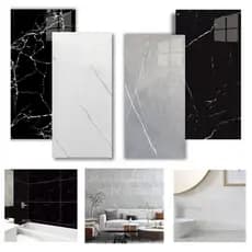 Kit Placas Adesiva Mármore 3D Revestimento Autocolante Decoração Quarto Sala Banheiro Lavável