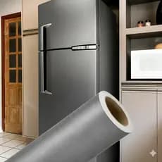 Adesivo Vinilico Aço Escovado para Envelopamento Geladeira Fogão Móveis Mesa Impermeável