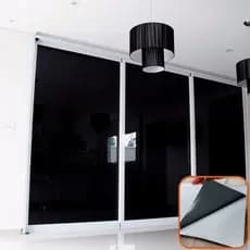 Adesivo Vinil Preto Blecaute Bloqueia Luz Solar Janela Vidro Porta Box Pode Lavar