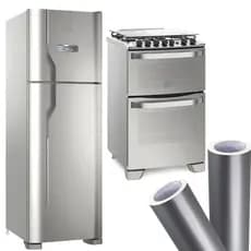 Papel Adesivo Vinil Aço Inox Prata Para Decoração Envelopamento