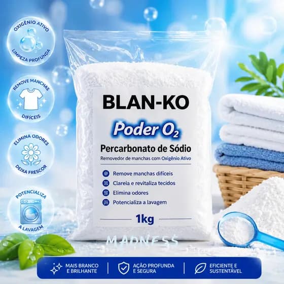Percarbonato 1kg – Limpeza Profunda de Roupas Brancas e Coloridas