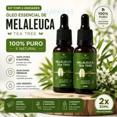 Kit 2 Óleos Essenciais de Melaleuca 100% Puro – Rotina de Cuidados 30ml - Tea Tree - Premium -  Aromaterapia -