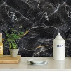 Papel de Parede Adesivo Fácil Aplicação Mármore Preto Branco Vinil Autocolante Para Quarto Cozinha