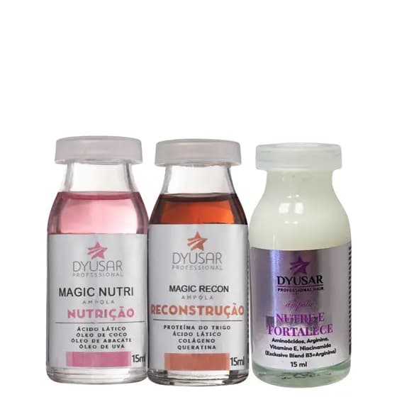 kit 3 Ampolas Nutrição + Reconstrução + Nutre e Fortalece