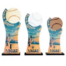 Conjunto de Troféus Feminino Beach Tennis  1° 2° e 3° Lugar