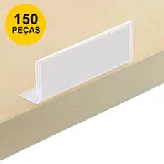 Display Etiqueta Porta Preço Modelo L 20x5cm - 150 Peças