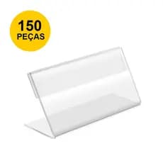 Display Acrílico Porta Preço Buffet, Balcão 12x6cm- 150 Peças