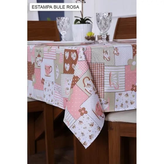Toalha De Mesa 6 Lugares 2,20x1,45 Tecido Oxford Estampado