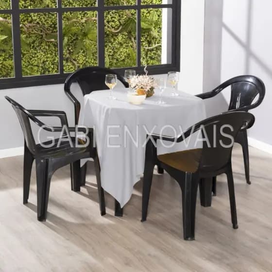 Kit 20 Toalhas  Branca 1,50m X 1,50m Oxford Festa Buffet Decoração Acabamento Em Overloque