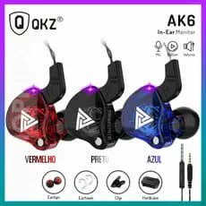 QKZ AK6 Fones de ouvido esportivos e fones de ouvido intra-auriculares com fio e microfone