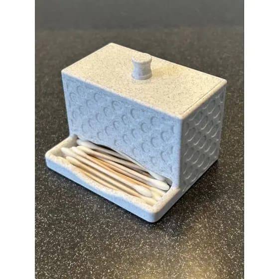 Porta Cotonete e Algodão 2 em 1 com Tampa | Organizador Elegante para Banheiro | Prático, Higiênico e Moderno