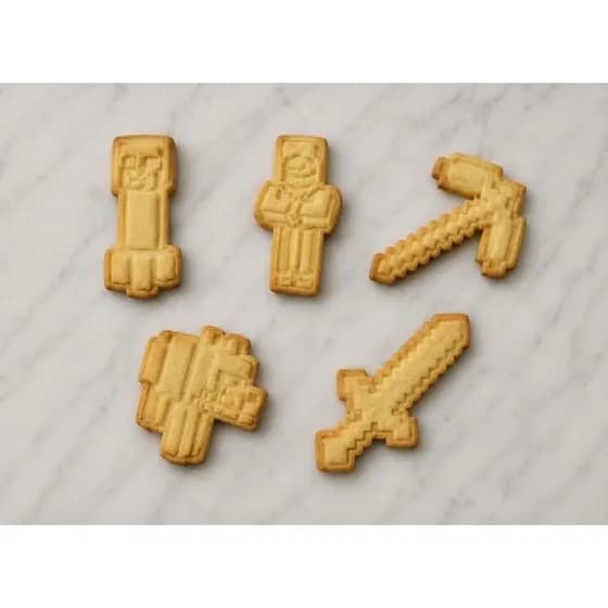 Kit Cortadores de Biscoito Minecraft  | Forminhas para Cookies, Pasta Americana, Biscuit e Massinha