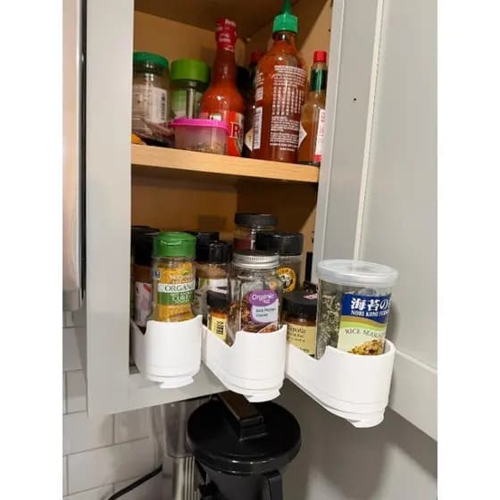 Organizador de Temperos Ajustável | Suporte Porta Temperos para Armário e Porta | Economia de Espaço Cozinha Premium