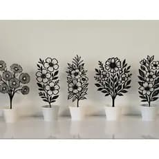 Vaso Decorativo Floral 3D Moderno – Enfeite Elegante para Sala, Quarto, Escritório | Decoração Minimalista
