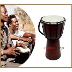 Tambor Djembe Africano Madeira De Mogno E Pele De Cabra