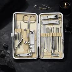 kit manicure e pedicure 19 pçs cortador alicate unha empurrador cuticula tesouras