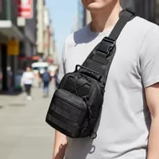 mochila bolsa de peito frontal motoboy caminhada tatica policia segurança