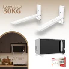 Suporte Microondas Parede Forno Elétrico Suspenso Braço Ajustável Aço Carbono Suporta Até30kg